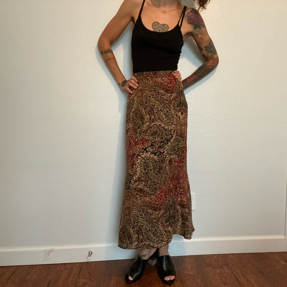Long silk skirt Vintage style size 8